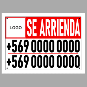 Cartel SE ARRIENDA inmobiliaria